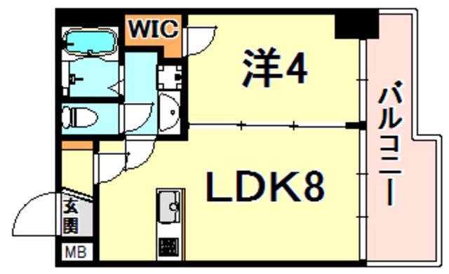 ブエナビスタ神戸イースト(1LDK/6階)の間取り写真