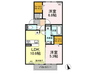 レガード中央(2LDK/2階)の間取り写真