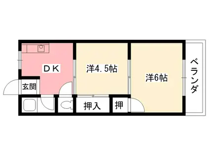 貴船マンション(2K/3階)の間取り写真