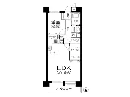 メロディハイム大手前ヒルズコート(1LDK/11階)の間取り写真