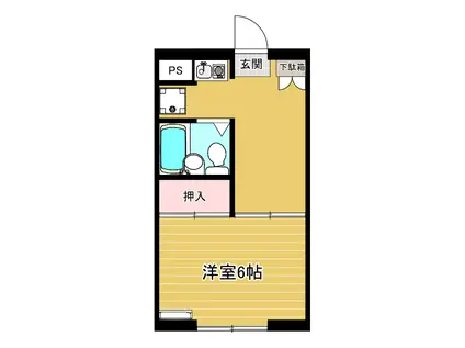 ロマネスクつくば(1K/2階)の間取り写真