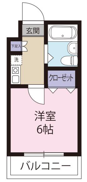 ヘリオス稲毛レジデンス(1K/4階)の間取り写真