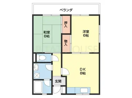 熊代マンション(2DK/3階)の間取り写真