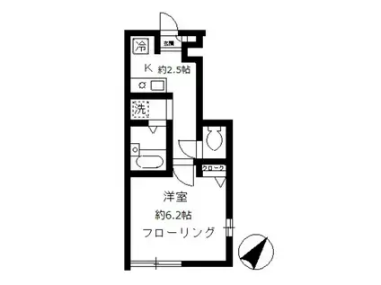 グレイス代々木(1K/1階)の間取り写真