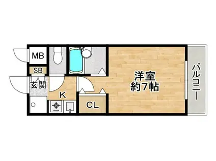 サントレノ箕面(1K/3階)の間取り写真