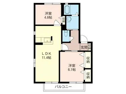 メゾンプレジール弐番館(2LDK/1階)の間取り写真