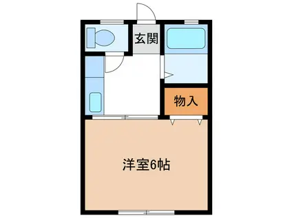 パーソンズ八王子I(1K/1階)の間取り写真