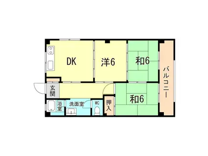 雄姿マンション(3DK/2階)の間取り写真