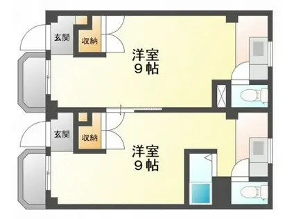 アイヨコヤマ(2K/1階)の間取り写真