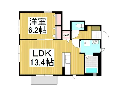 プリムローズYAMAZAKI(1LDK/1階)の間取り写真