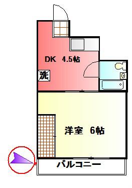 ラドウィンズ(1DK/3階)の間取り写真