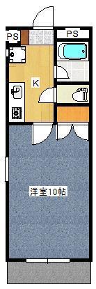 ビバーチェI(1K/3階)の間取り写真