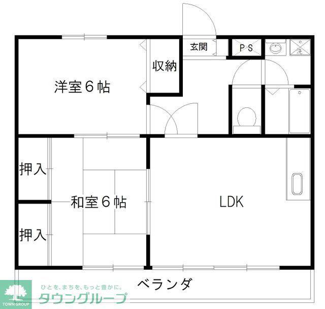 パークイースト(2LDK/1階)の間取り写真