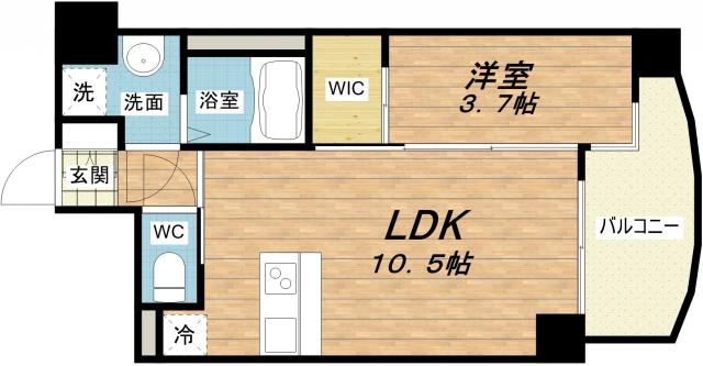 セレニテ本町グランデ(1LDK/9階)の間取り写真