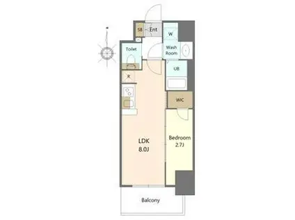 S-RESIDENCE亀島駅前ASCENT12月契約限定(1LDK/10階)の間取り写真