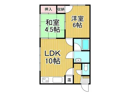 スワンマンション(2LDK/2階)の間取り写真