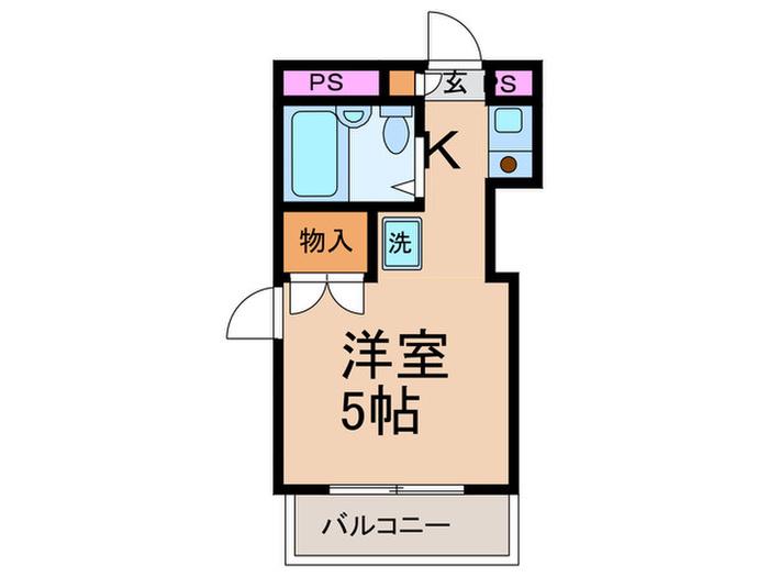 第2玉川グランドハイツ(1K/3階)の間取り写真