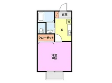 ハーモニーII(1K/2階)の間取り写真