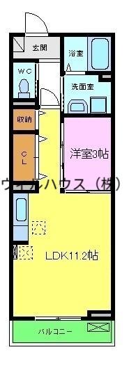 フランコリーヌ(1LDK/2階)の間取り写真
