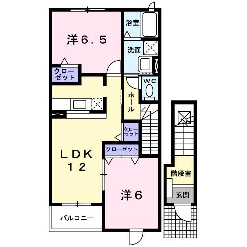パストラルII(2LDK/2階)の間取り写真