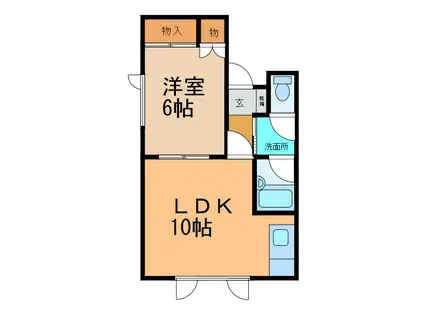 COMFORT16(1LDK/2階)の間取り写真