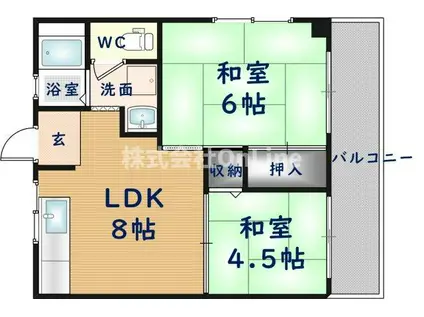 高橋マンション(2DK/3階)の間取り写真