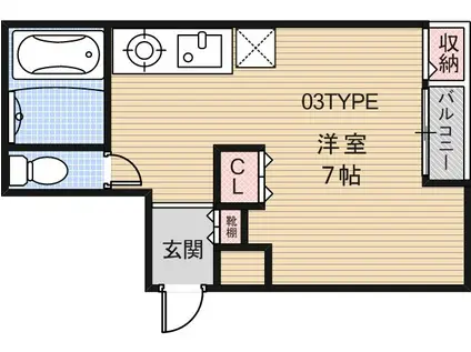 アミティカジュアル(1K/5階)の間取り写真
