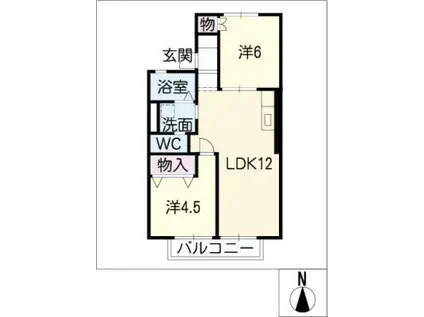 コーポゴトウ・フローラI(2LDK/2階)の間取り写真