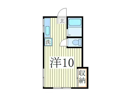 ベルメゾン南柏(ワンルーム/1階)の間取り写真