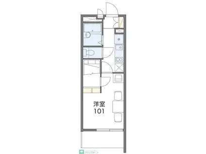レオパレスハーモニー(1K/1階)の間取り写真