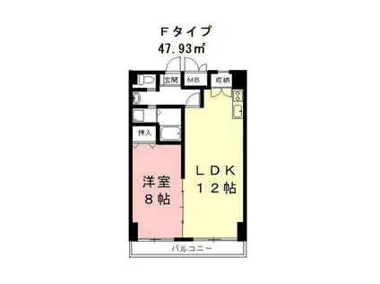 丸産ビル(1LDK/5階)の間取り写真