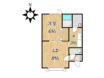ピアヒルズII(1LDK/1階)の間取り写真