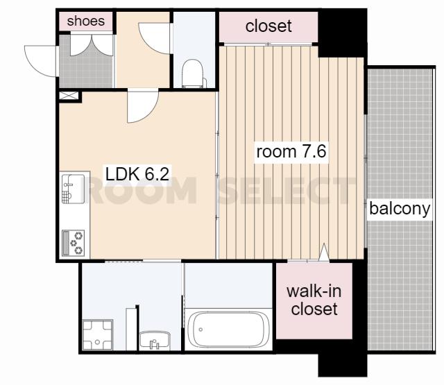 さくらHILLS NISHIKI PLATINUM RESIDENCE(1LDK/12階)の間取り写真