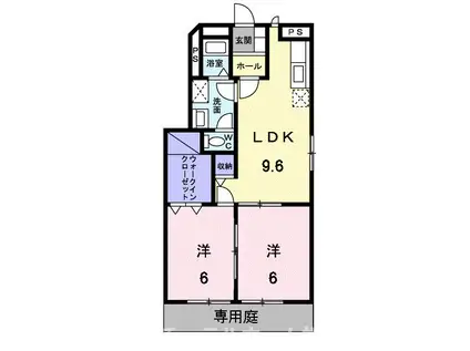 エクセル58A(2LDK/1階)の間取り写真