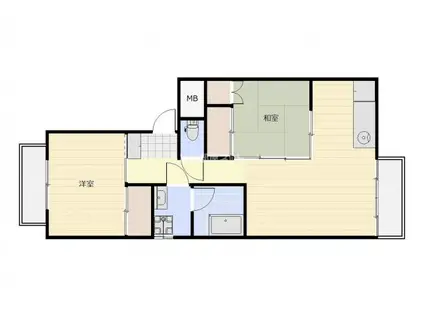 ハル木太ビル(2LDK/3階)の間取り写真
