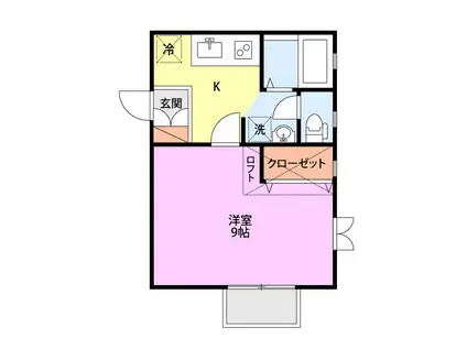 ボナール(1K/2階)の間取り写真