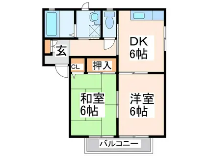フォーレス華(2DK/1階)の間取り写真