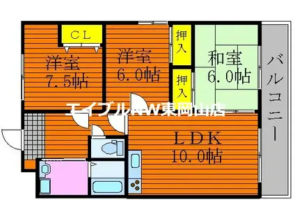 フローラアイン(3LDK/3階)の間取り写真