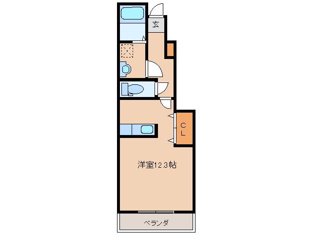 ガーデンハウスセレノ(ワンルーム/1階)の間取り写真