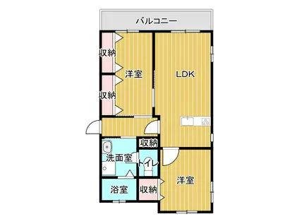 サンハウス中山(2LDK/1階)の間取り写真