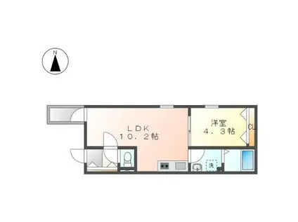 DEVELD本陣(1LDK/3階)の間取り写真