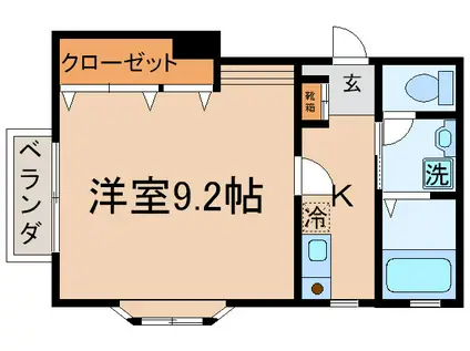 RMS・サブリーム(1K/2階)の間取り写真