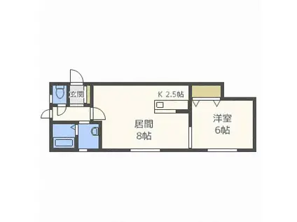 コンフォートエンジェルス COMFORT ANGELS(1LDK/2階)の間取り写真