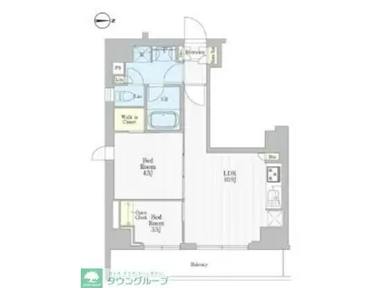 REFRAME 5 IRIYA(1LDK/7階)の間取り写真