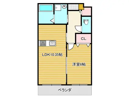 エレガンテ(1LDK/3階)の間取り写真