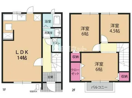 パークヒルズ上尾(3LDK/1階)の間取り写真