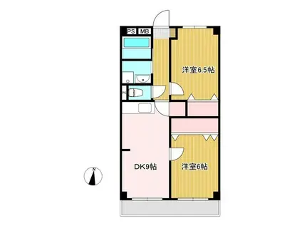 メイゾン松原(2DK/3階)の間取り写真