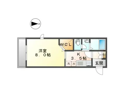 マストライフ川崎平間C(1K/1階)の間取り写真