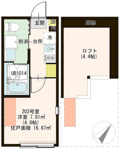 CHARME HIGASHITATEISHI(1K/2階)の間取り写真
