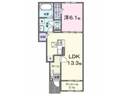 スフィア セリーン I(1LDK/1階)の間取り写真